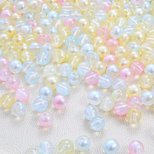 38pcs Shiny Sweet Candy Macarons Color Acrylic Round Beads for Earring Necklace Bracelet DIY Jewelry Craft Making Accessories