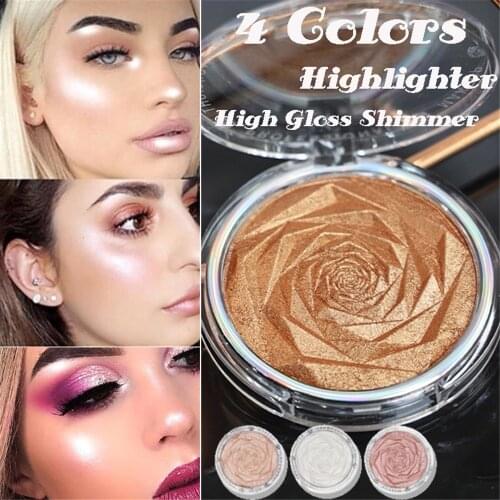 4 Colors Highlighter Powder Glitter Palette Makeup Glow Face Shimmer Illuminator Make Up Highlight Pallete Cosmetics Wholesale