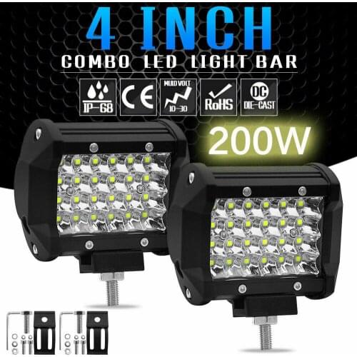 4 inches 4 rows 200W working light spotting strip light car cross country roof bar spotting light