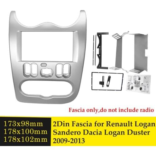 2 Din Car Radio Fascia for RENAULT Logan Sandero DACIA Duster Audio Facia Frame Panel Dash Mount Kits Adapter Trim Bezel Fascias