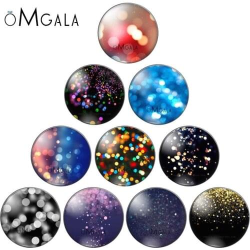 Bokeh Lights beauty 10pcs mixed 12mm/18mm/20mm/25mm Round photo glass cabochon demo flat back Making findings