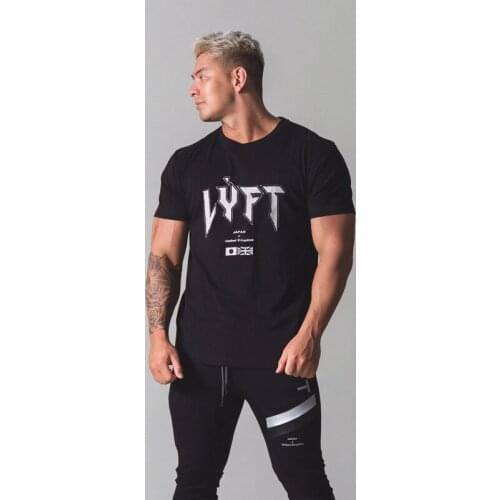 Brand Cotton Running Shirt Men O-neck Short Sleeve Gym T Shirt Man Fitness T-shirt Bodybuilding Sport Shirts Workout Tops Male