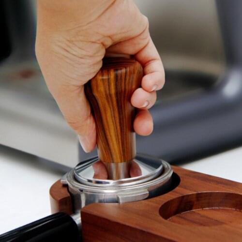 51/58mm Coffee Tamper Wooden Handle For Coffee Barista Espresso Flat Tamper Base Press Handmade Bar Coffee Machine Accessories
