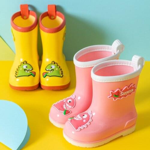 Childrens Shoe PVC Rain Shoes For Kids Boys Fashion Waterproof Cute Cartoon Boots For Girls Casual Boots Anti Slip Kids Shoes