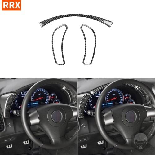 For Chevrolet Corvette C6 2005-2007 Carbon Fiber 3PCS Sticker Center Control Air Vent Side Outlet Frame Trim Car Accessories
