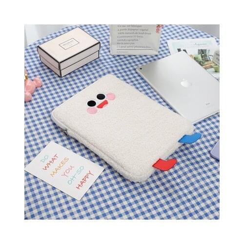 Ins Korean cartoon cute student girl plush tablet bag 11 inch 10.5 inch 9.7 inch liner bag