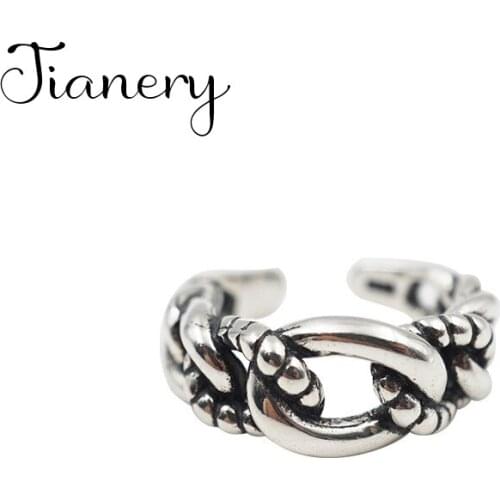 JIANERY Bijoux 2019 Simple Style Silver Color Big Punk Rings For Women Gifts Large Adjustable Finger Rings