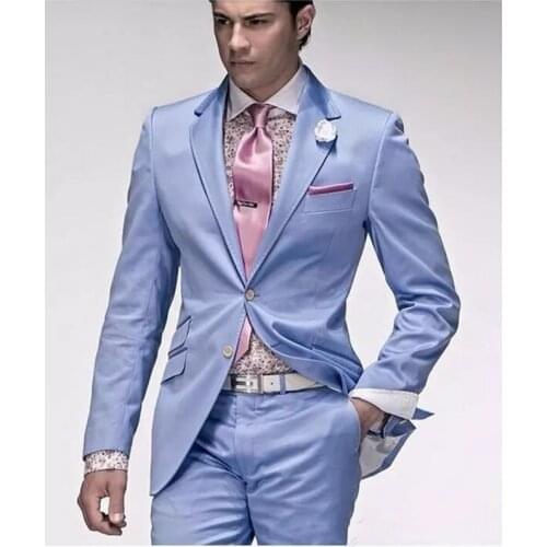 Handsome Groomsmen Notch Lapel Groom Tuxedos Mens Wedding Dress Man Jacket Blazer Prom Dinner (Jacket+Pants+Tie) A096