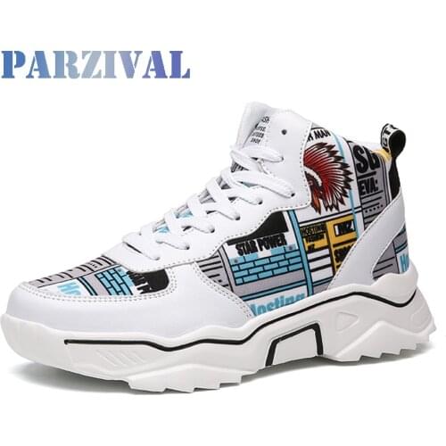 PARZIVAL New Style Autumn Winter Sneakers Men Outdoor Anti-skid Casual Shoes Colorful High-top Men Trainers Tenis Masculino