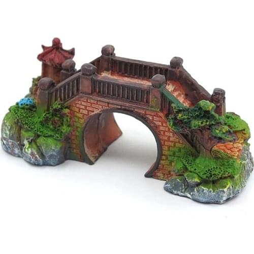 Landscaping Bridge Potted Bonsai Ecological Gardening Decoration Resin Crafts Micro Landscape Creative Aquatic Landscaping