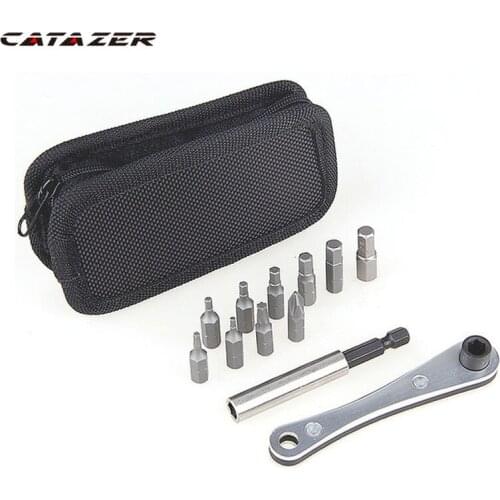 Bicycle Repair Tool Kits 10In1 Bike Ratchet Wrench Hex Keys Cross T25 T10 Cycling Repair Tools Alloy Steel