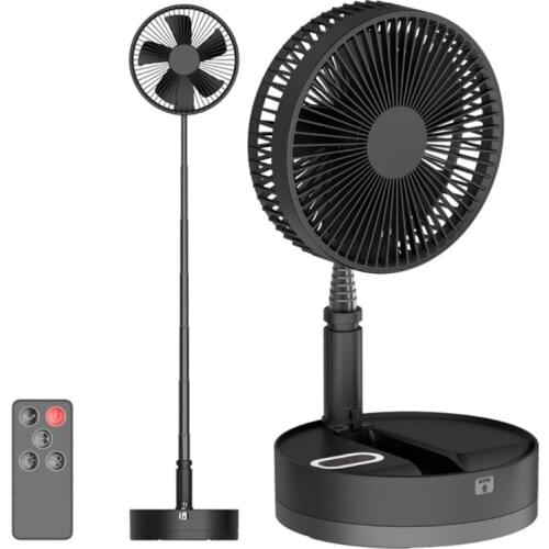 Q1JF Desk and Table Fan Foldable and Adjustable Height Air Circulator Floor Fan for Outdoor, Courtyard,Travel, Room, 4 Speeds