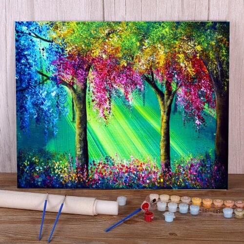 Natural Scenery Vivacious Paint By Numbers Package Acrylic Paints 50*70 Paiting By Numbers Decorative Paintings Kids Drawing