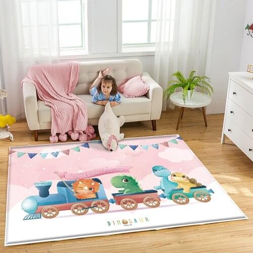 Alfombra Non-Slip Children Flannel Carpet Baby Carpet Baby Play Mat Train Animal Pattern Children Comfortable Rectangle Carpet