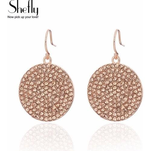 New Micro Wax Inlay Round Drop Earrings Women Luxury Wedding Fashion Jewelry 585 Rose Gold Natural Zircon Flower Pattern Earring