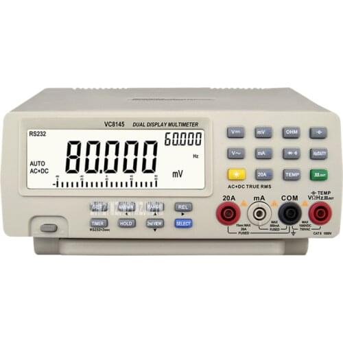 New VC8145 Desktop Digital Multimeter High Accuracy Dual Display Multimeter Autoranging Digital Bench Top Multimeter 110V-220V