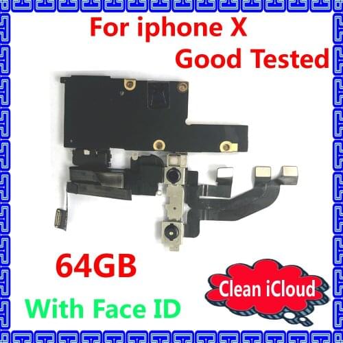 Original motherboard with IOS system for iphone X 64GB unlocked mainboard+Chips free iCloud logic board with / without Face ID