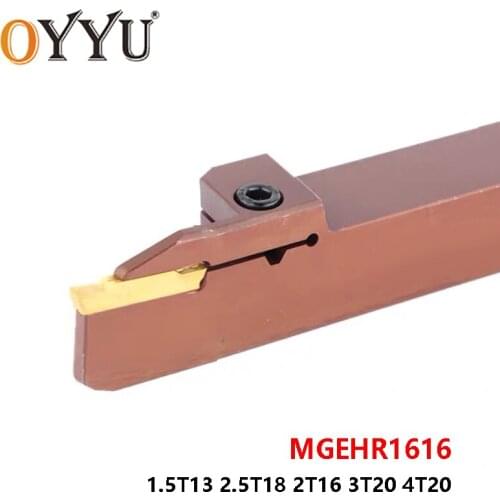 OYYU MGEHR1616-1.5T13 2.5T18 2T16 3T20 4T20 MGEHR 1616 Spring Steel Turning Tools Holder Grooving Cutter Shank 16mm use MGMN