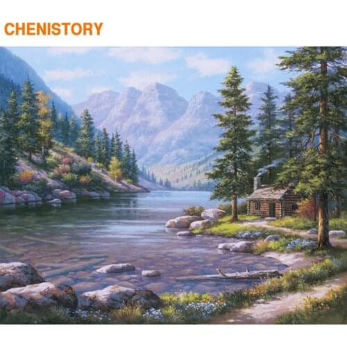 CHENISTORY Frame Rural DIY Painting By Numbers Wall Art Canvas Painting Picture Paint By Numbers Coloring By Numbers Home Decors