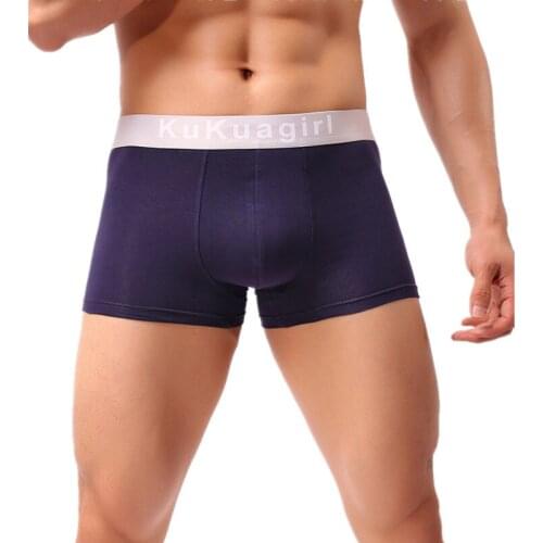 Sexy Underwear Mens Boxer Shorts Breathable Cotton Panties Mid-Rise U Convex Pouch Underpants Cueca Calzoncillo Plus Size L-3XL