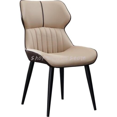 Nordic Light Luxury Italian Minimalist Dining Chair Model Room Home Designer Office Comfortable Backrest Hotel Restaurant Chair