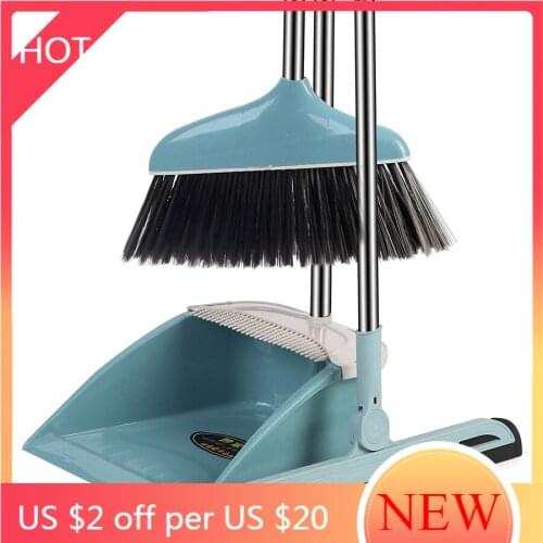 Water Foldable Garden Broom Push Long Handle Tile Large Metal Dustpan Rotary Multifunction Recogedor Garbage Collector ZZ50SB