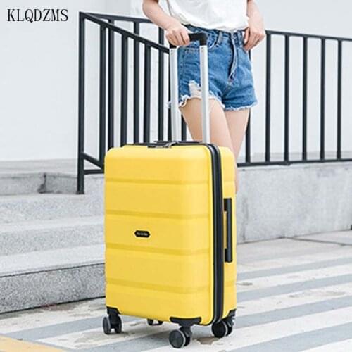 KLQDZMS 18’’22’’26 Inch Super Light Trolley Luggage Bag PP Multifunctional Spinner Rolling Luggage Fashion Suitcase