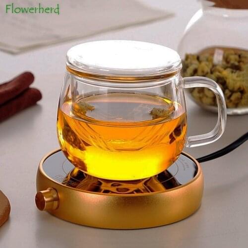Thickened Glass Tea Mug with Lid Transparent Heat-resistant High Borosilicate Glass Flower Tea Cup Office Cup Coffee Mug