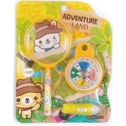 Magnifying Glasses Compass Flashlight Set Toy For Kids Outdoor Explor Indoor Toy