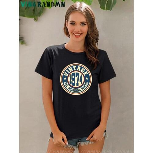 Vintage 1974 All Original Parts Womens T shirt 47th Birthday Gift T-shirt Legendary 1974 Birth Year Tee Mothers Day Gift Tees