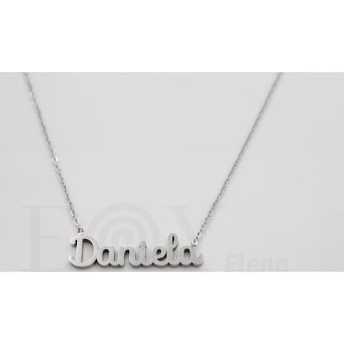Collar De Acero Inox Con Nombre De Daniela Color Plata Alta Calidad Envió Desde España
