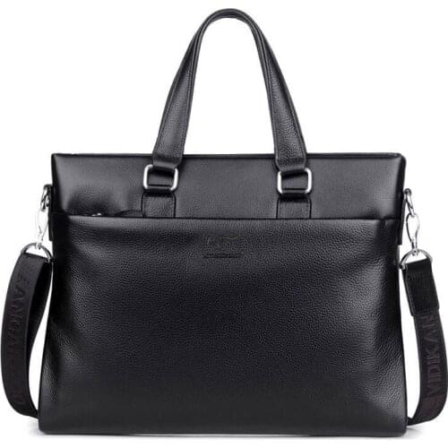 High Quality Soft Leather Laptop Bag for Men Mens Business Handbags Message Bag Body Cross Notebook Leather Bag