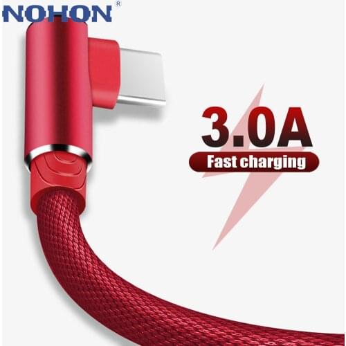 1m 2m 3m 90 Degree Micro USB Type C Cable Charger Data Cord For Samsung Huawei Xiaomi Oneplus USBC Mobile Phone Fast Charge Wire