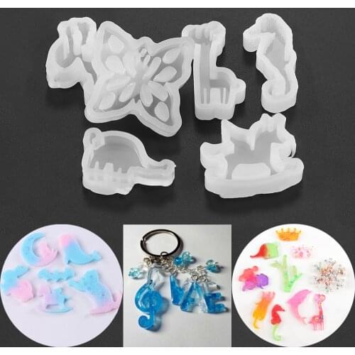 1Pc Snowflake Music Symbol Crown Casting Resin Silicone Epoxy Mould Keychain Pendant DIY Handmade Jewelry Making Tool Accessory