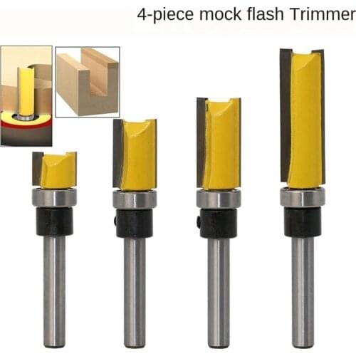 1PC 1/4 Inch Shank Template Trim Hinge Mortising Router Bit With Bearing 6.35mm Shank Trimmer Cleaning Flush Router Bit For Wood