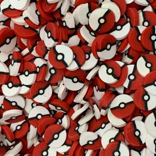 100g Animal Red Ball Slices Polymer Hot Clay Sprinkles for Crafts DIY Nail Art Decoration Slime Filling Accessories