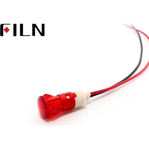 12mm panel hole red green yellow water heater plastic 12v indicator light with 20cm cable