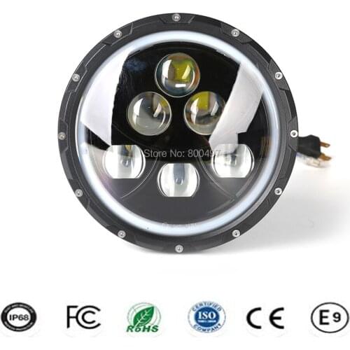 2 x Car LED Headlight 60W 7 Inches Led Headlight H4 9003 High Beam Low Beam Day time Running Lights for Jeep Lada 4x4 Harley