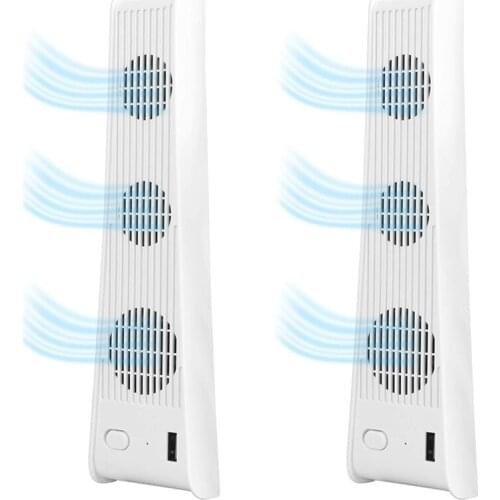 2PCS Cooling Fan, Host Cooling for PS5 with 3-Fan External USB Cooler Game External Accessories for PS5 Digital Edition