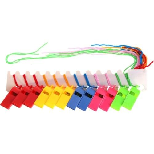 2021 Top 24 Pcs Color Plastic Cheer Sports Basketball Soccer Ball Fans Referee Whistle