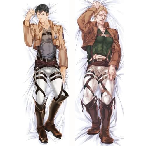 Anime Attack on Titan Dakimakura Otaku Hugging Body Pillow Case Mikasa Ackerman Costume Peach Skin Printed Pillow Cover
