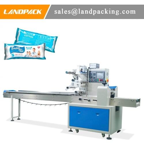 Automatic Medical Cotton Horizontal Flow Wrap Machine Cotton Packing Machine Supplier