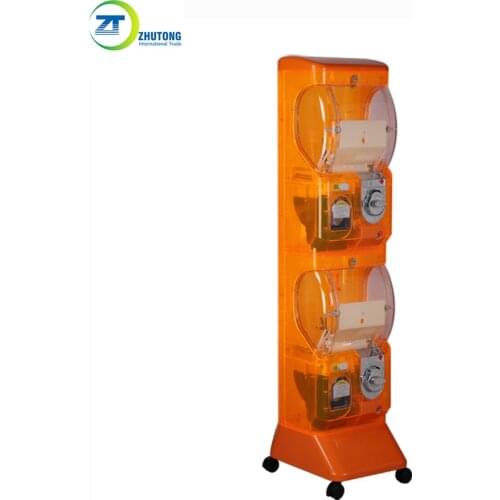 Zhutong automatic coin token operated vending machine amusement capsule egg toy gacha rubber bouncy ball crystal vending machine