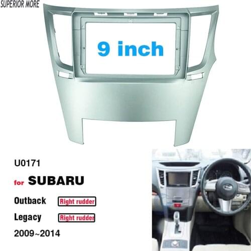 2 Din 9 Inch Car Radio DVD GPS Mp5 Plastic Fascia Panel Frame for SUBARU LEGACY Outback Right Rudder 2009-2014 Dash Mount Kit