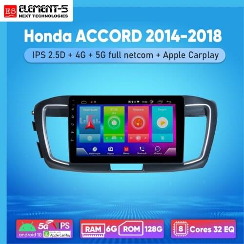 ELEMENT-5 10" 2G+32G Android 10 4G WIFI RDS DSP Car Radio for Honda ACCORD 2014-2018 Navigation GPS HiFi