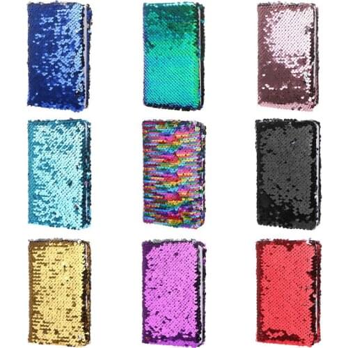 Creative Sequins Notebook Notepad Glitter Diary Memos Stationery Office Supplies Stationery 78 Sheets