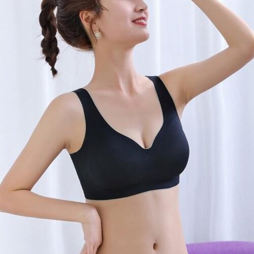 Yandw Three Quarters Bras Solid Push Up Padded Adjusted Smooth Light Cups One-Piece Seamless Wire Free High Elastic Back Closure