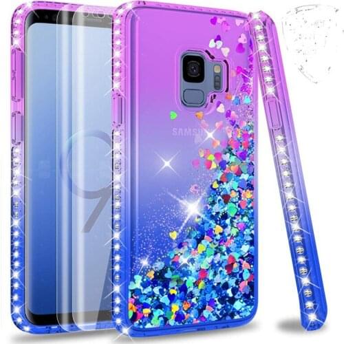 S9 Plus Glitter Shiny Case For Samsung Galaxy S 9 Plus Coque Diamond Glitter Liquid Quicksand TPU Silicone Cover for S9Plus S9