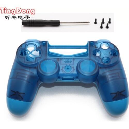 Clear Blue PS4 PRO Housing Shell Faceplate Case Replacement for Playstation 4 Dualshock 4 Pro 4.0 V2 Controller JDM 040 JDS 040