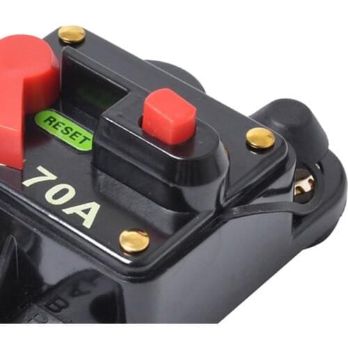 DC 12V-24V 70AMP Auto Audio Reset Circuit Breaker Fuse Holder With Terminals